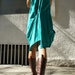 Turquoise Racer Back Asymmetrical Dress / Extravagant Tunic Top