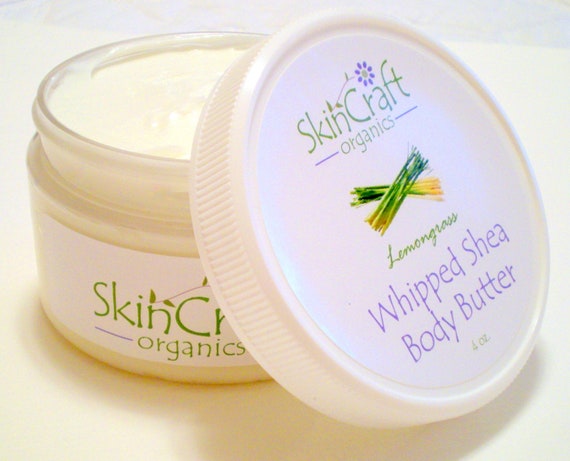 Whipped Body Butter -  Lemongrass - Organic Shea Butter & Jojoba - Vegan