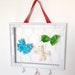 SALE White and Red Framed Bow Holder with Chicken Wire Jewelry Display Recipe Card Holder Memo Board Photo Board