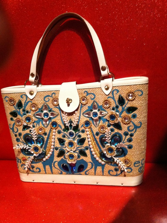 Enid Collins Vintage Peacock Purse