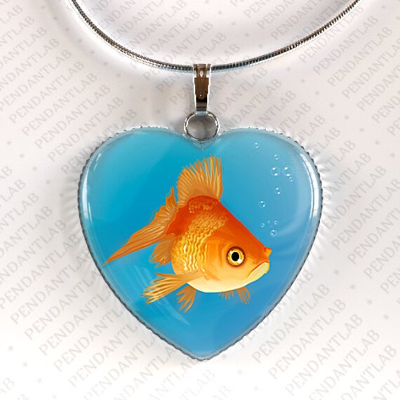 Goldfish Pendant Goldfish Necklace Fish Necklace by PendantLab
