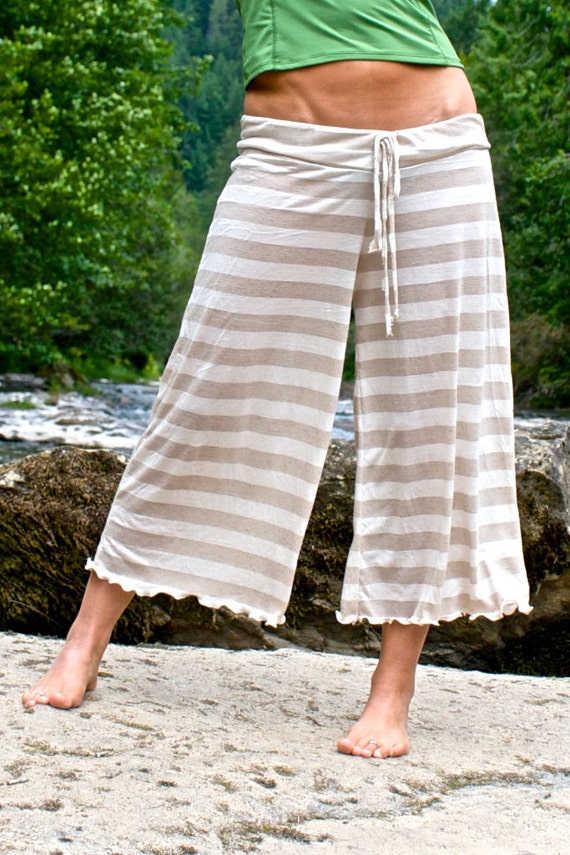 stripe palazzo wide leg gaucho yoga lounge beach resort