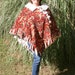 Red with Golden Paisley and Ivory Sherpa Novelty Fleece Fur Poncho