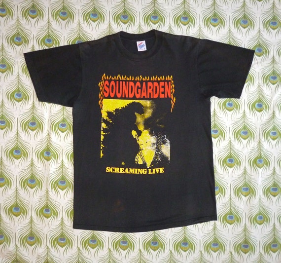 Items similar to Soundgarden Vintage 80's Godzilla Screaming Live Concert T Shirt 1989-90 Louder 