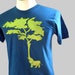 Elephant Tree T Shirt Organic Teal Unisex