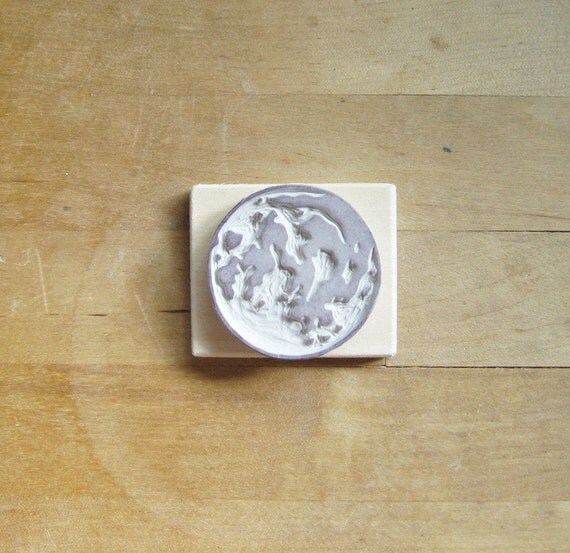 NEW Full Moon - Small Hand-Carved Rubber Stamp