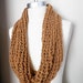 ON SALE Camel Colored Fall Scarf, Super Soft, Wide, Infinity Style, Knit Autumn Scarf, Neutral, Rustic,