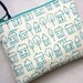 DAILY DEALS -Zip Purse Pouch Gadget Coin Case Padded -My Town- Turquoise off white