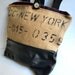 Repurposed Coffee Burlap Tote Bag - Coffee Bean Bags - Large Leather Bag - New York