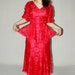 Red Lace Flamenco 1940s-Inspired Pinup Peplum Maxi Dress