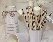 S-mores by the Campfire 60 Paper Straws assorted- Hershey Brown- Marshmallow White and GraHaM CraCkEr beige Il_170x135