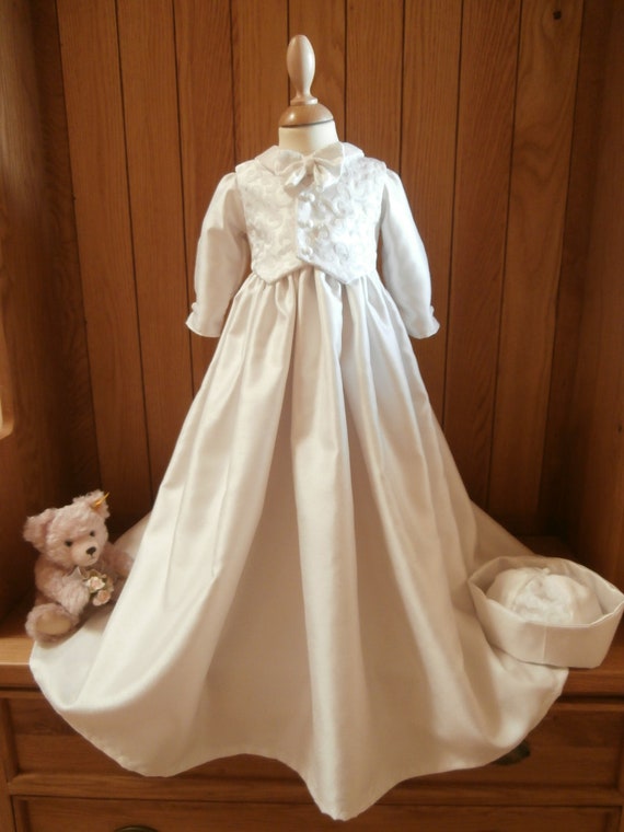 Christening Baptism Boys baby Gown Robe Dress by FirstBlessings