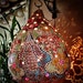 AGED- Wall hanging, bedroom, living room, flowers, Gourd, lamp, glass, beadwork, Home Decor, Red glass beads/crystal red beads