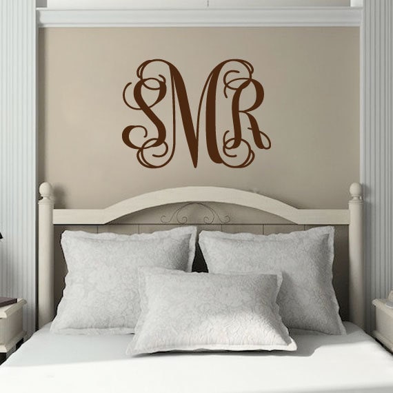 Initial Monogram Wall Decor Bedroom Wall Decal Baby Girl