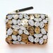 SALE. G O L D Sequin Clutch. Gold White Sequin and Velvet Pouch.