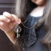 Silver Pendant "Magic Key" with garnets, Love, unique, mysticism