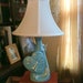 Vintage Lamp Turquoise and Gold Table Lamp Unique and Rare