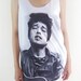 Bob Dylan Shirt -- Folk Rock Guitarist Legend Bob Dylan T-Shirt Women Tank Top Rock Shirt Vest Tunic Sleeveless White T-Shirt Size M