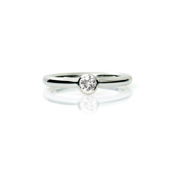 ... engagement ring, simple, bezel, diamond solitaire, anniversary, nickel