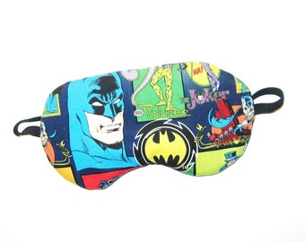 Sleep Mask - Batman and Enemies - Comes as Shown - Handmade - Fits Kids to Adults