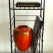 Atomic Mid Century Metal Shelf in Black Metal