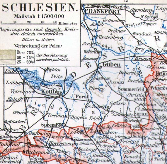 Silesia Schlesien Prussia Map 1887 Victorian by SurrenderDorothy