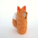 Little Fox Woodland Sprite - Hand Embroidered Wool and Wood - Waldorf Inspired