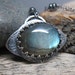 RESERVED for Olivia - Queens of Witches - Kybele Necklace ... Fine Silver Bezel with Blue Fire Labradorite