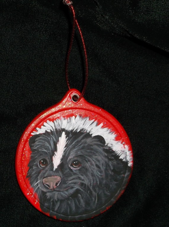 skunk custom hand painted christmas ornament decoration skunk custom hand painted christmas ornament decoration