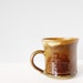 Ceramic pottery cup in autumn brown green pumpkin yellow - handmade pottery mug for fall