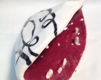 Scribbly monster ceramic business card holder