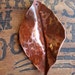 Paprika Orange Fold Formed Leaf Pendant - Patina Copper Artisan Jewelry Component