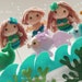 Reserved for Taryn 1 Mermaid and 3 Sea Friends Party Topper - Reusable Multi Purpose Cake Topper, Birthday Decor, Baby Shower Favors
