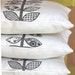 NEW Anna Joyce Textile Collection Linen Pillow, 14 x 14, Gray Vintage Leaves