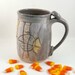 Speckle Gray Dusk Blue Ceramic coffee mug F1 16 ounces SHIPS TODAY Woodland forest in grey Teacup beer stein tankard trees leave