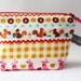 Mini zipper pouch - squirrels - bunnies - flowers - pic-nic - orange - pink - Pique-Nique