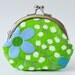 coin purse - vintage blue green flowers