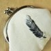 coin purse gray feather on ecru
