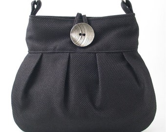 crossbody messenger bag, black tote bag, fabric handbag, black shoulder bag, black purse, diaper bag, crossbody purse, black bag