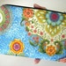 50% OFF SALE Unique Zipper Pouch Coin Purse Gadget Case Eco Friendly Padded OOAK Blue Flower Mosaic