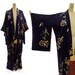 Hand Painted Silk Kimono with Abstract Leaf Pattern