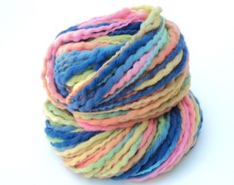 Soft, Rainbow, Hand Painted, Hand Dyed, Thick and Thin, Bulky, Yarn