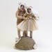 Vintage Inspired Spun Cotton Brown Bear Wedding Cake Topper OOAK