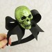 Green Glitter Skull Headband- Halloween