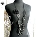 Elegant Gothic Black Metal Lace Filigree Long Necklace