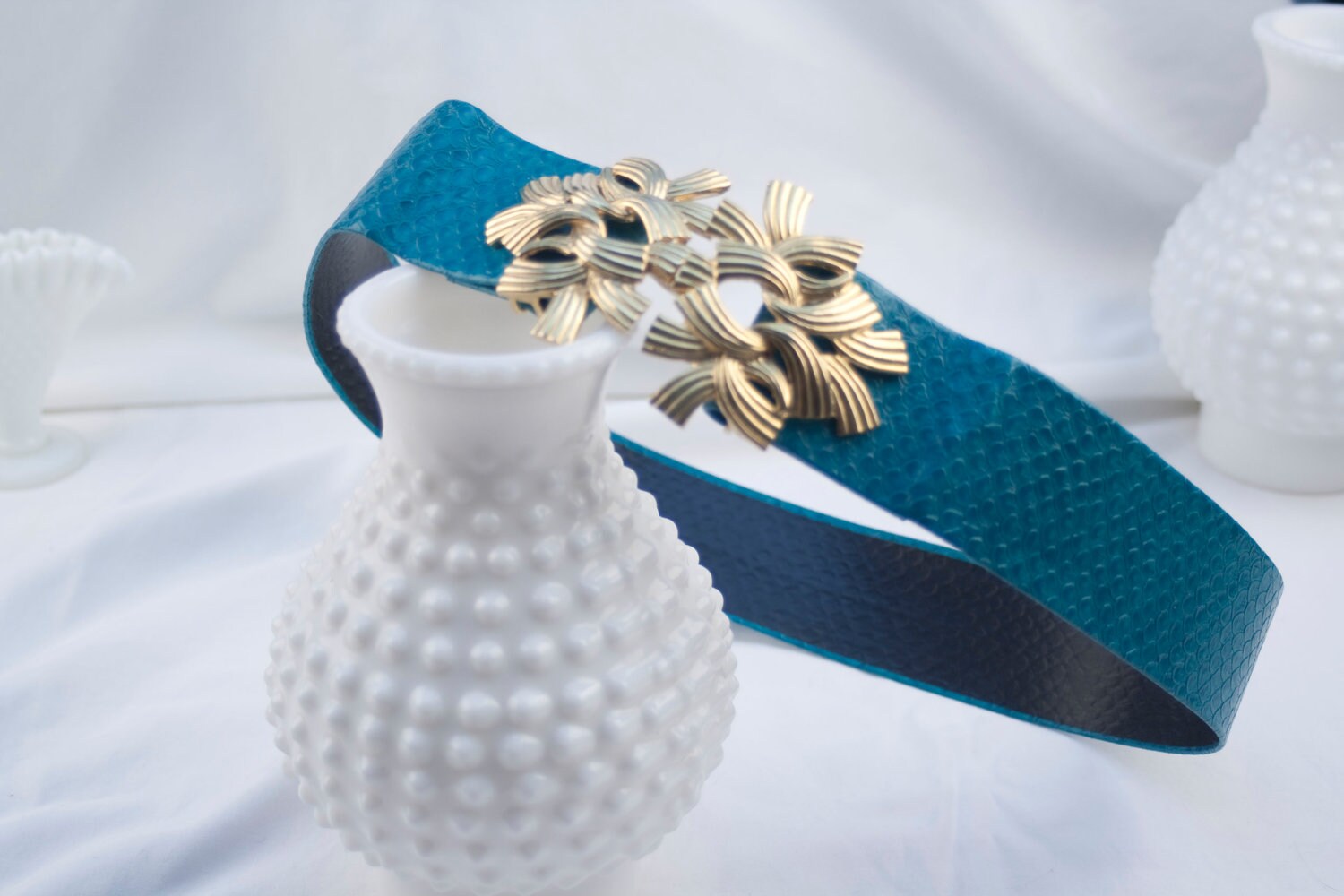 Andi Vintage Turquoise Belt by circlegetsthesquare on Etsy