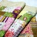 Drop Dead Gorgeous handmade LAP QUILT in Pink, Green, Blue and Ivory Minky backing