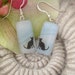 Cat Earrings - Dichroic Glass Earrings - Dichroic Fused Glass Jewelry - Sterling Silver Earrings 071712e100