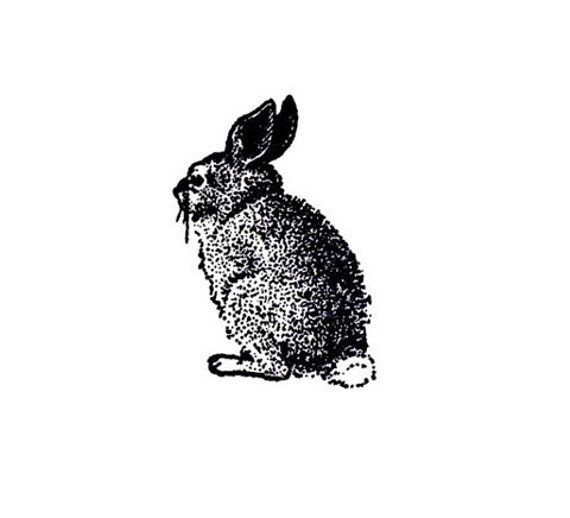 Vintage bunny rabbit Rubber Stamp