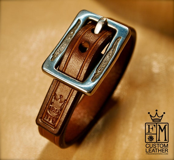 Leather bracelet Brown cuff Lean and Sexy made for YOU in Brooklyn NYC by Freddie Matara!